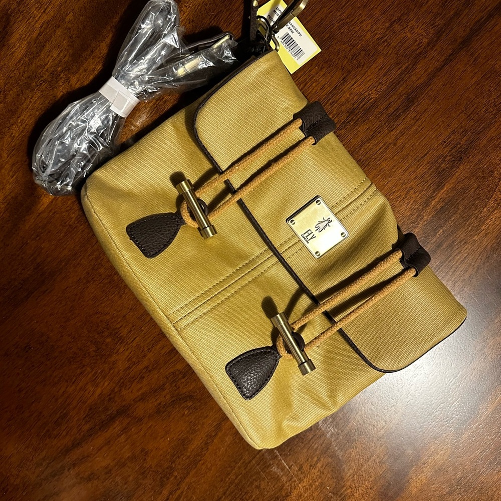 Fly London Canvas and Leather Bag NWT